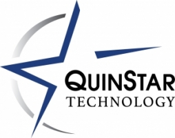QuinStar logo is a partial blue star in a gray sideways arc