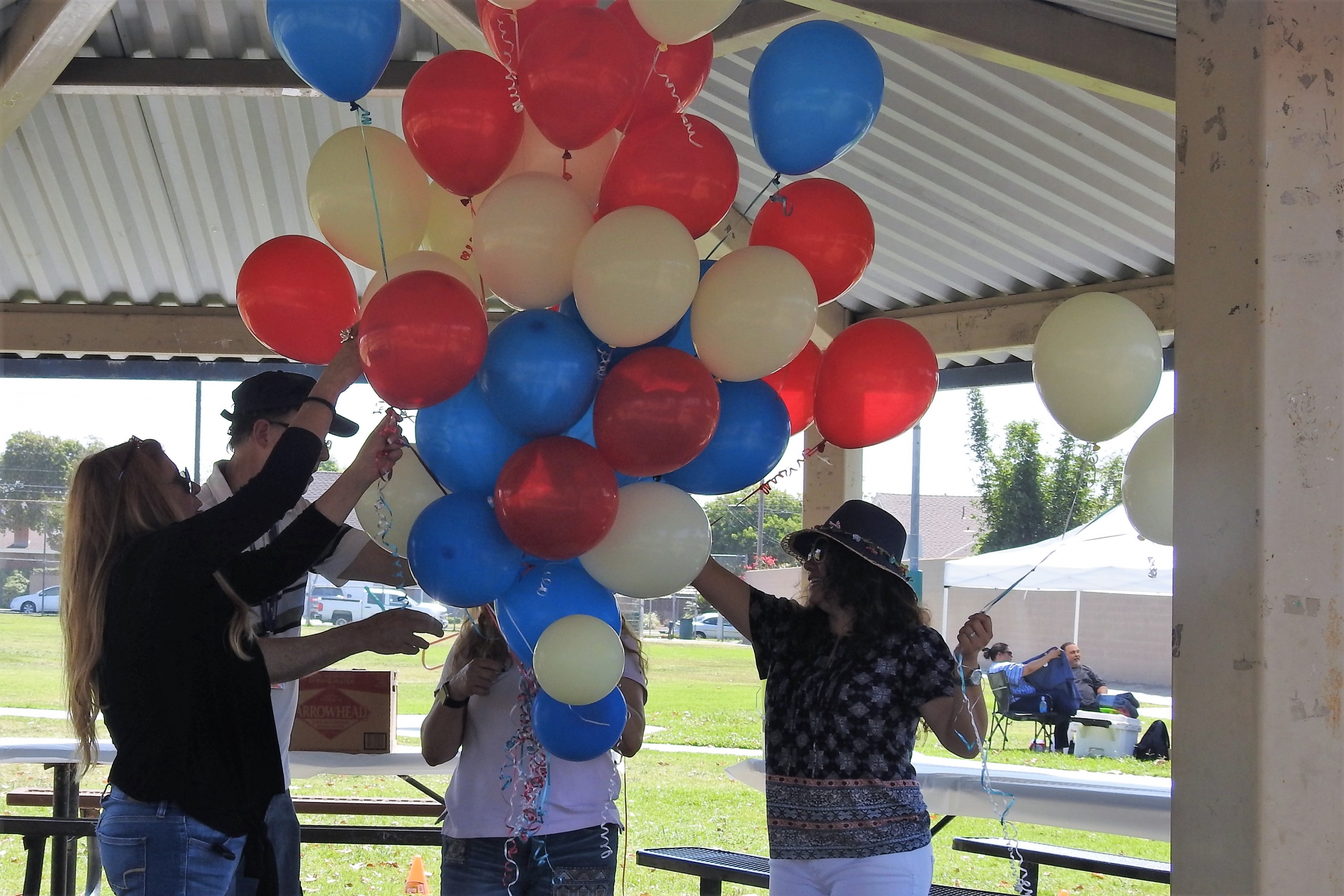 balloons at company picnic